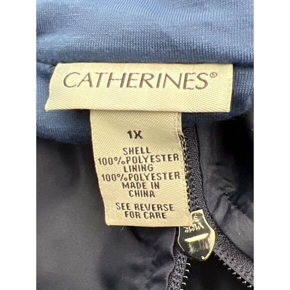 Catherines Women Navy Hooded Windbreaker Size 1X - Picture 11 of 12
